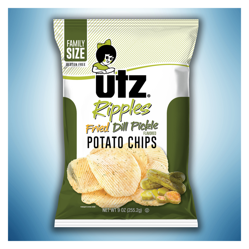 Utz Potato Chips Ripples Fried Dill Pickle 9oz