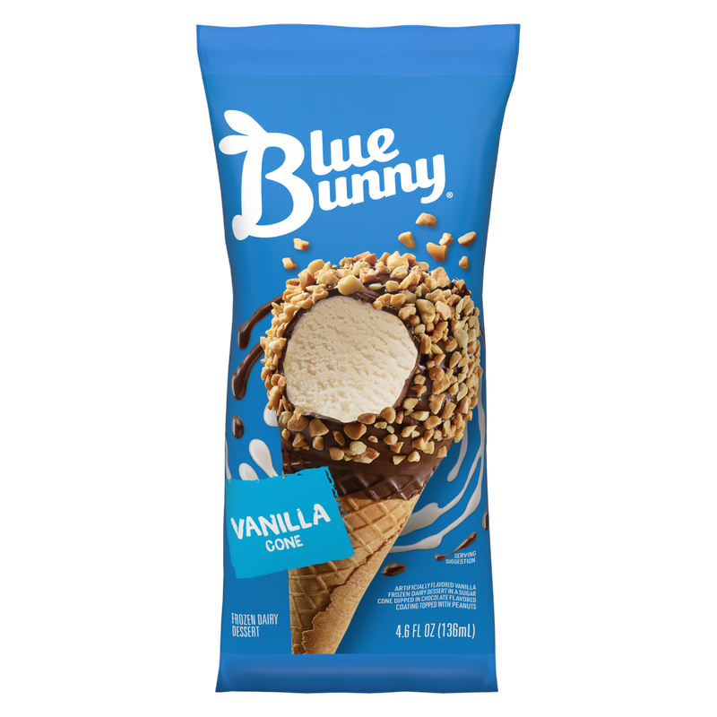 Blue Bunny Vanilla Reduced Fat Ice Cream Cone 1ct