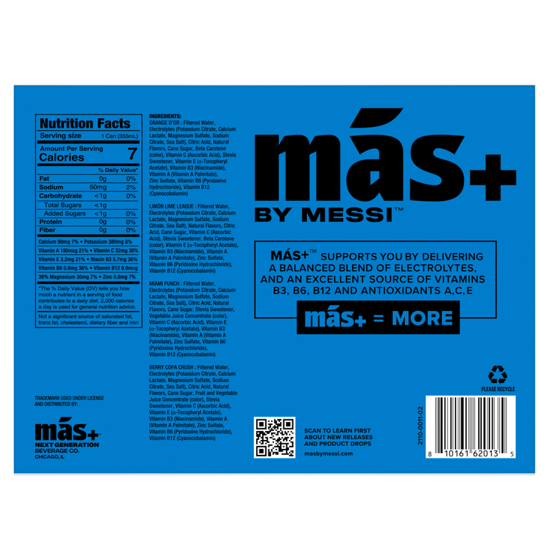 MÁS+ by Messi Variety 12pk 12oz Can