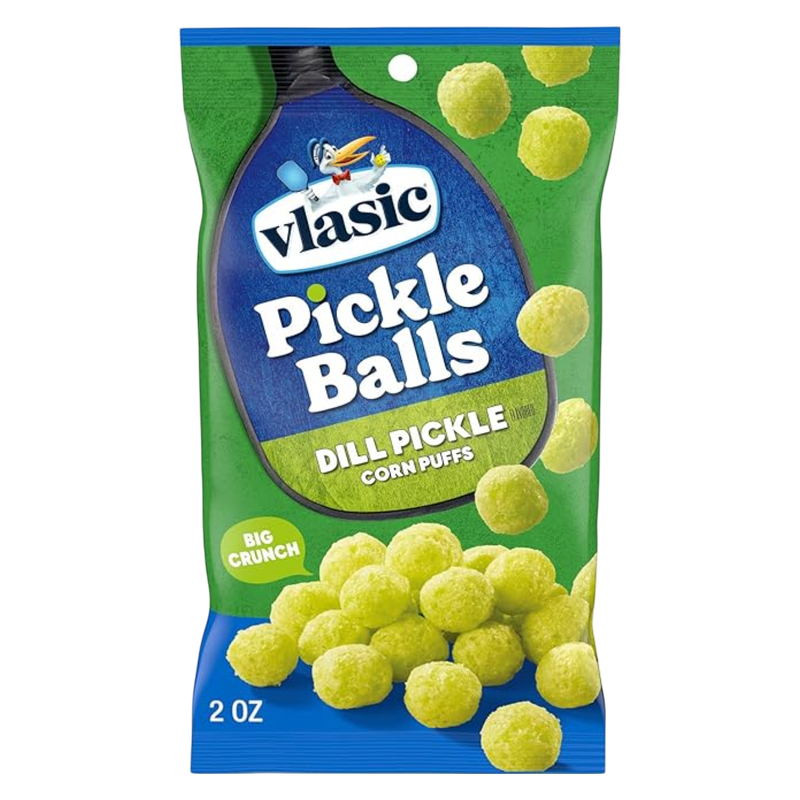Vlasic Pickle Balls, Dill Pickle Flavored Corn Puffs, 2 oz