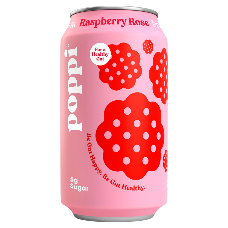 Poppi Prebiotic Soda Raspberry Rose 12oz Can