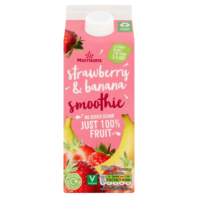 Morrisons Strawberry & Banana Smoothie, 750ml