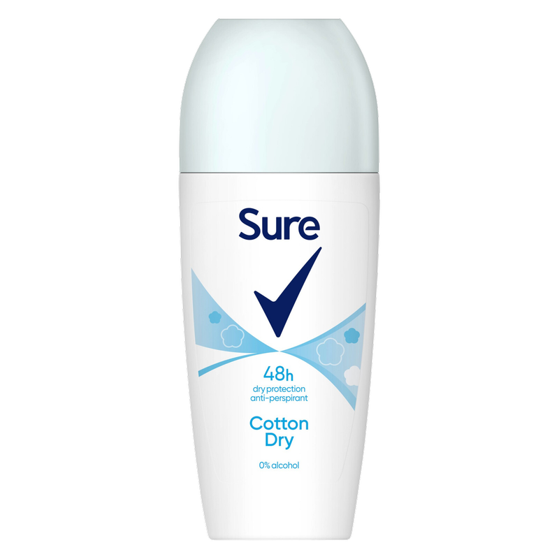 Sure Women Antiperspirant Deo Roll On Base Cotton Dry, 50ml