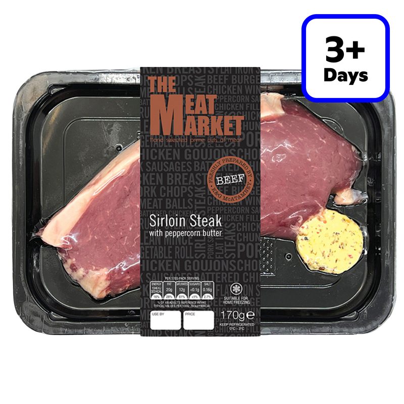 Meat Market Sirloin Steak with Peppercorn Butter, 170g*