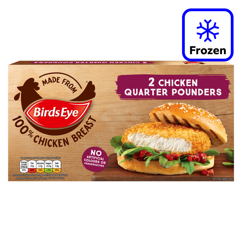 Birds Eye 2 Chicken Quarter Pounders, 227g