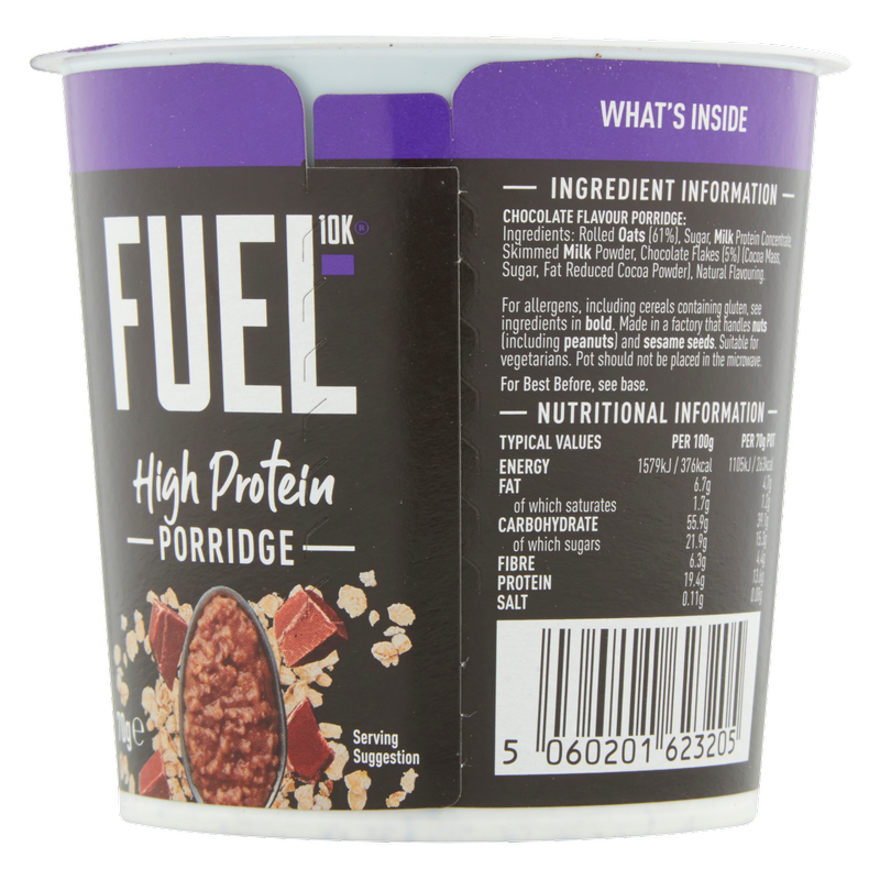 FUEL10K High Protein Boosted Porridge Chocolate, 70g