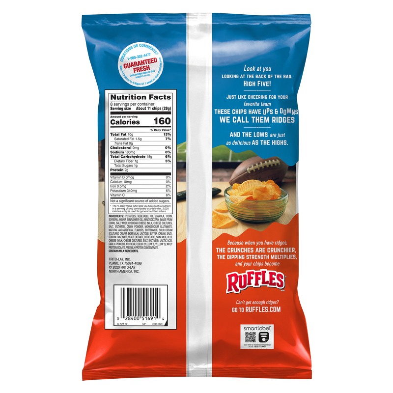 Ruffles Cheddar & Sour Cream Potato Chips, 8.5oz