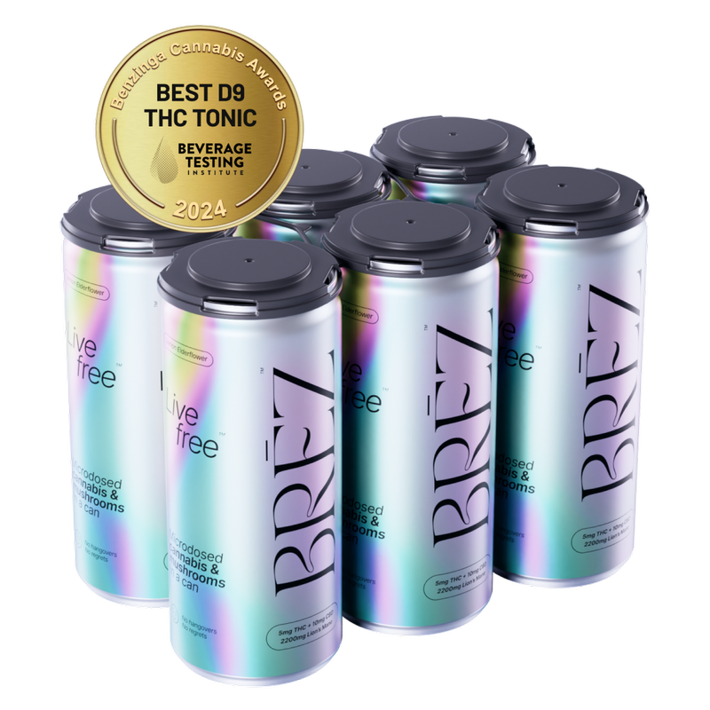 BREZ 5mg THC 2200mg Lion's Mane 6pk 12oz Can