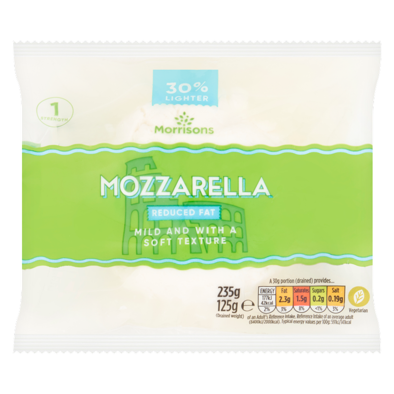 Morrisons 30% Lighter Italian Mozzarella, 125g