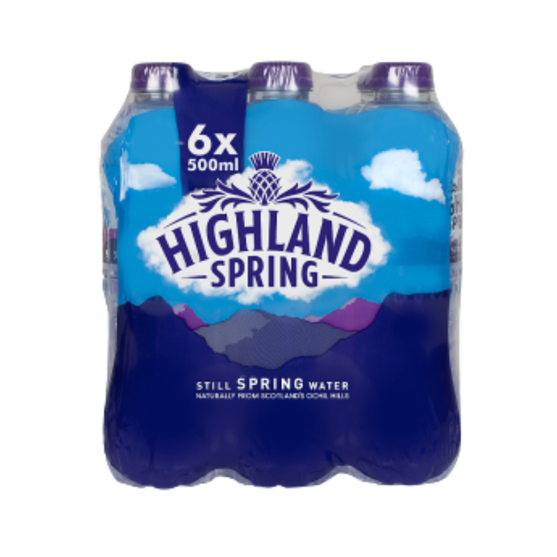 Highland Spring Still Water, 6 x 500ml