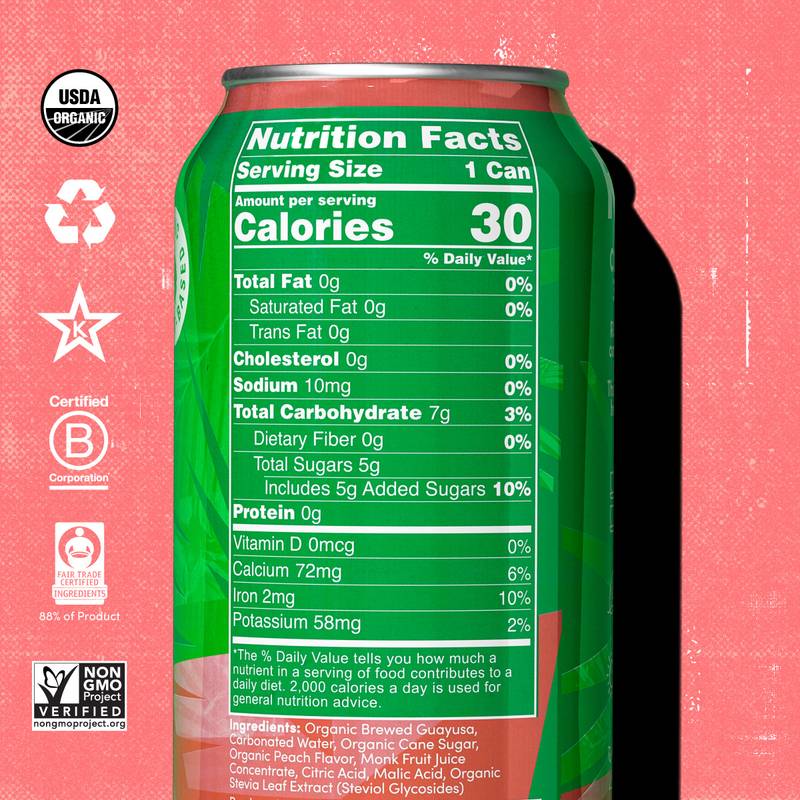 Runa Peach Water 16oz Can