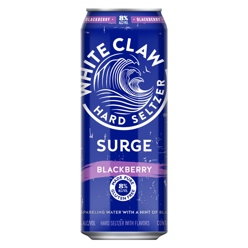 White Claw Hard Seltzer Surge Blackberry Single 16oz Can 8% ABV