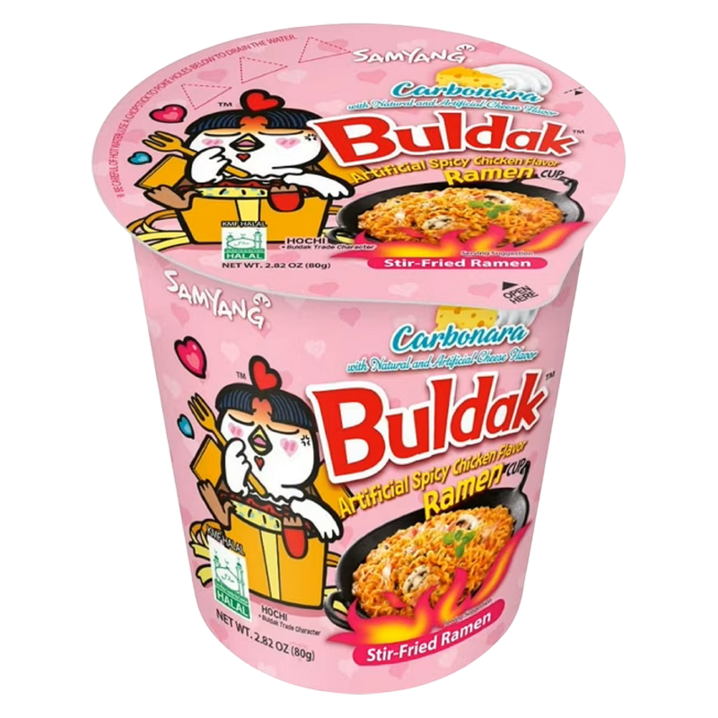 Buldak Spicy Chicken Ramen-Cup/Carbonara, 2.82 OZ