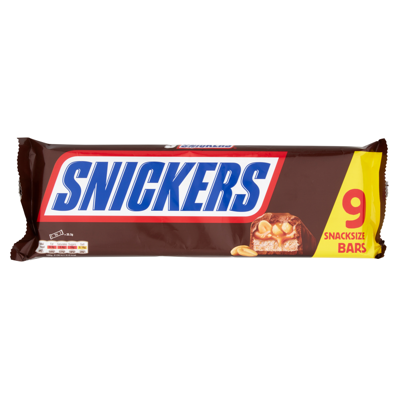 Snickers Bars Snacksize, 9 x 35.5g
