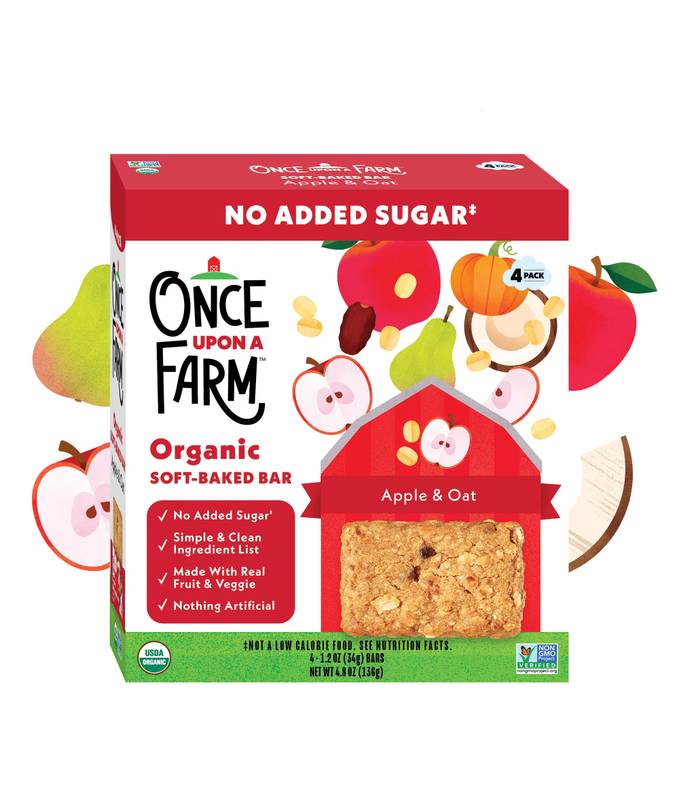 Once Upon a Farm Organic Soft-Baked Bar, Apple & Oat, 4ct