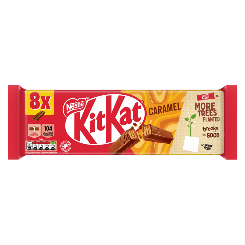 Kit Kat 2 Finger Caramel, 8 x 20.7g