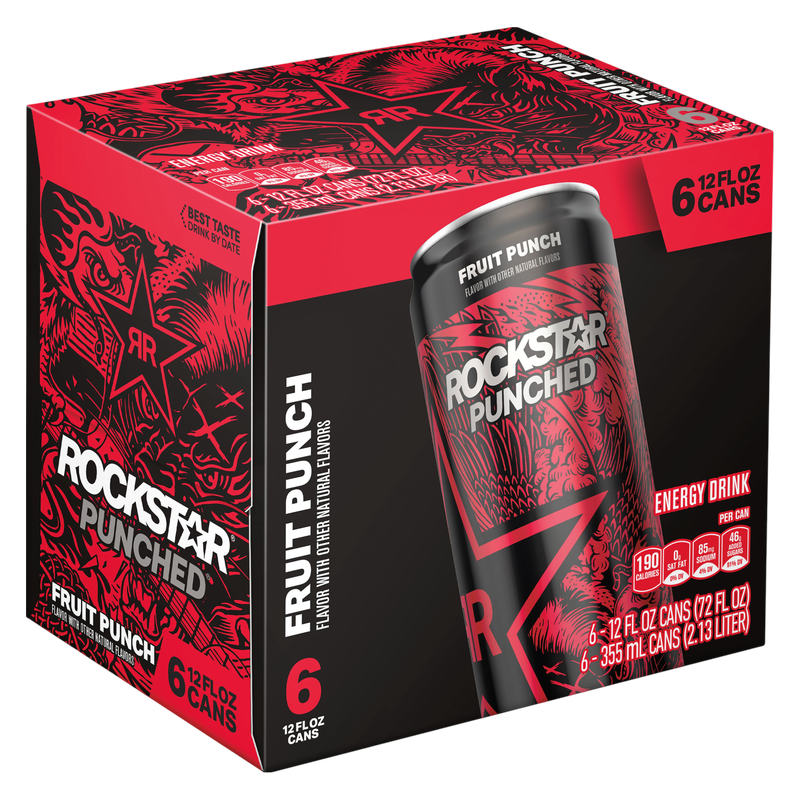 Rockstar Punched Fruit Punch Energy Drink 6pk 12oz Can