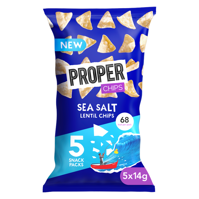 Properchips Sea Salt Lentil Chips, 5 x 14g