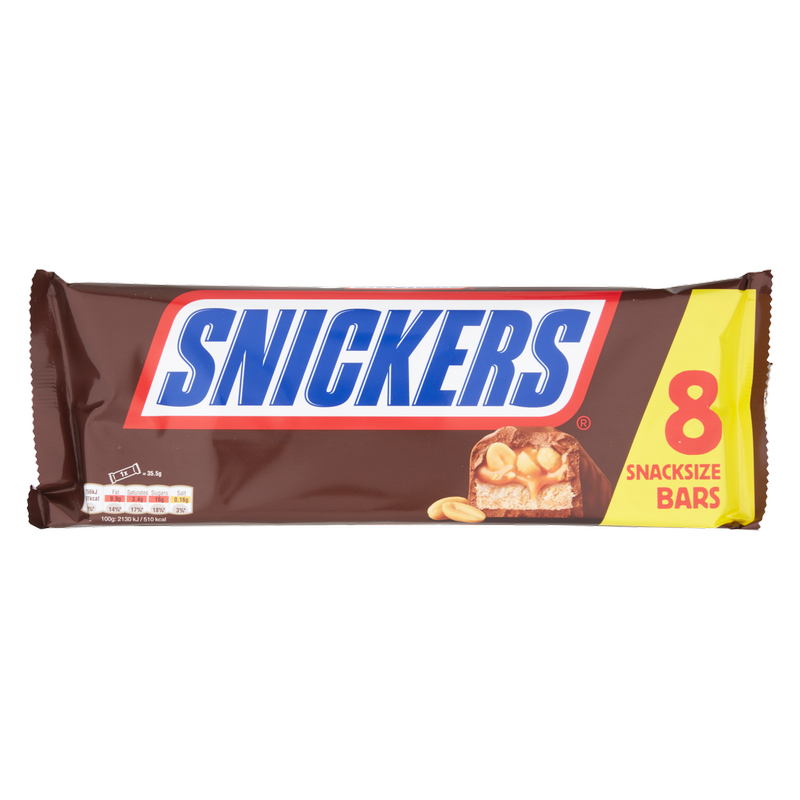 Snickers Chocolate Snack Bars Multipack, 8 x 35.5g