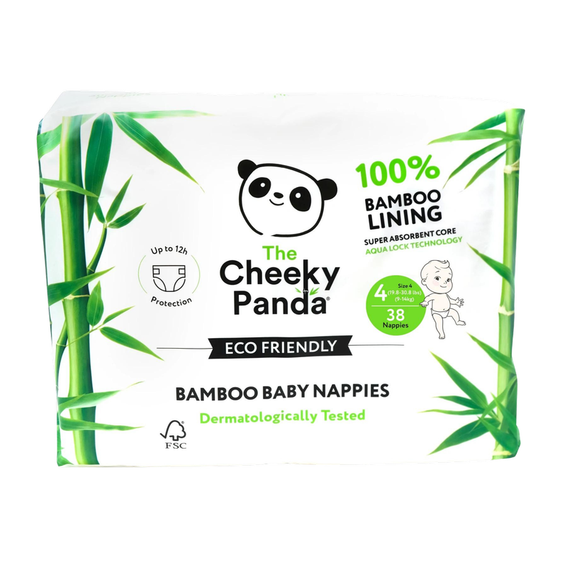 Cheeky Panda Bamboo Nappies Size 4 (9-14Kg) V2, 38pcs