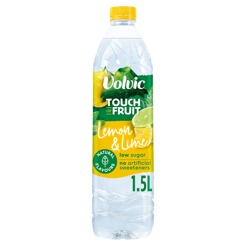 Volvic Lemon & Lime Flavoured Water Low Sugar, 1.5L