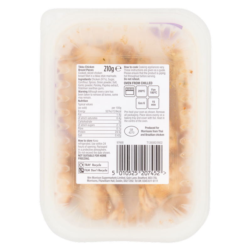 Morrisons Savers Cooked Chicken Tikka Breast Slices, 210g