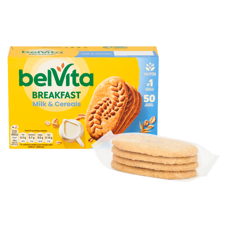 Belvita Milk & Cereals Breakfast Biscuits, 5 x 40g