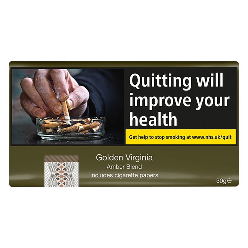 Golden Virginia Amber Rolling Tobacco Includes Cigarette Papers, 30g