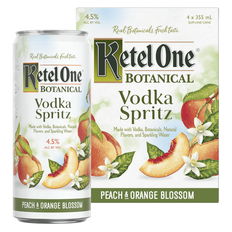 Ketel One Botanical Peach & Orange Blossom Vodka Spritz 4pk 12oz Cans 4.5% ABV