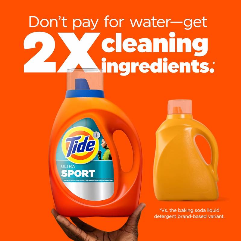 Tide Ultra Sport Advanced Sweat plus Stain Fighters Liquid Laundry Detergent, 59 Loads, 84oz