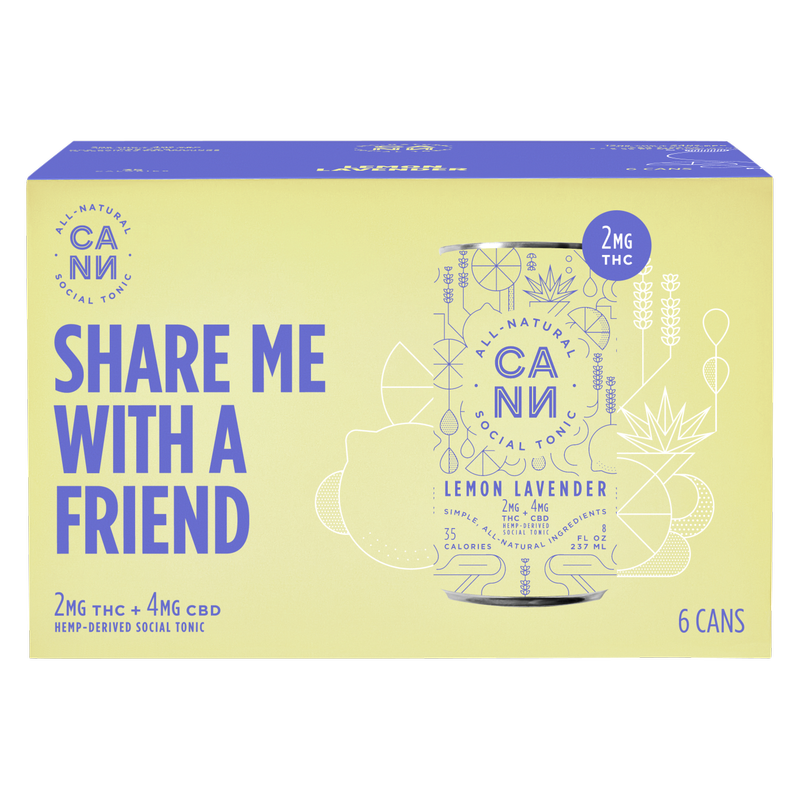 Cann Lemon Lavender 2mg THC 4mg CBD Seltzer 6pk 8oz Can