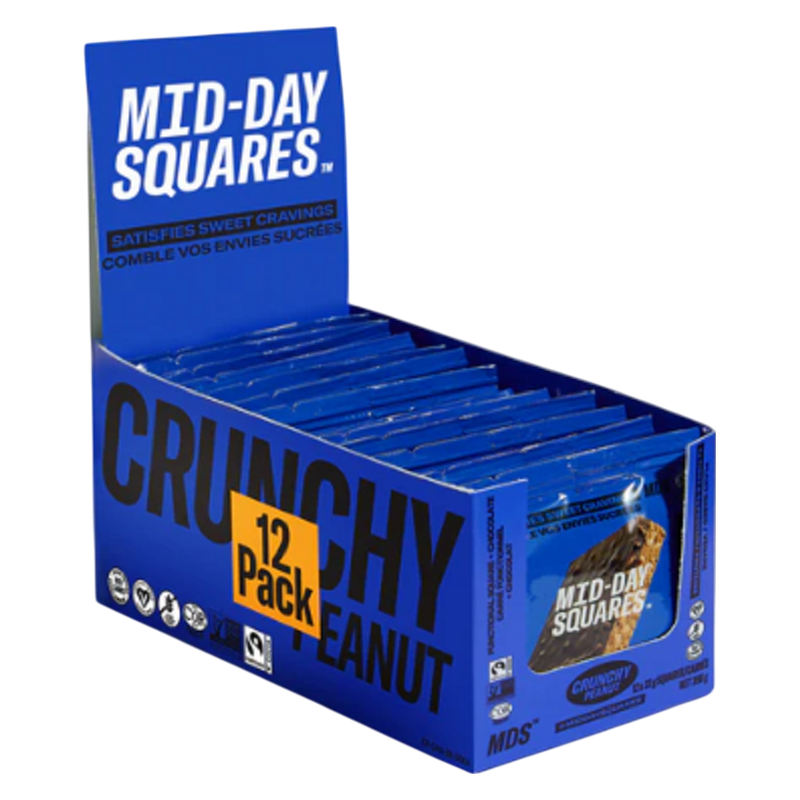 Mid-Day Squares Crunchy Peanut Functional Snack Bar Case12 CT