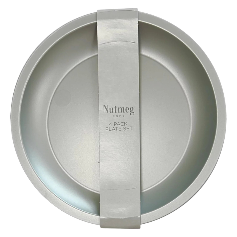 Nutmeg Silver Reusable Plates 21cm, 4pcs