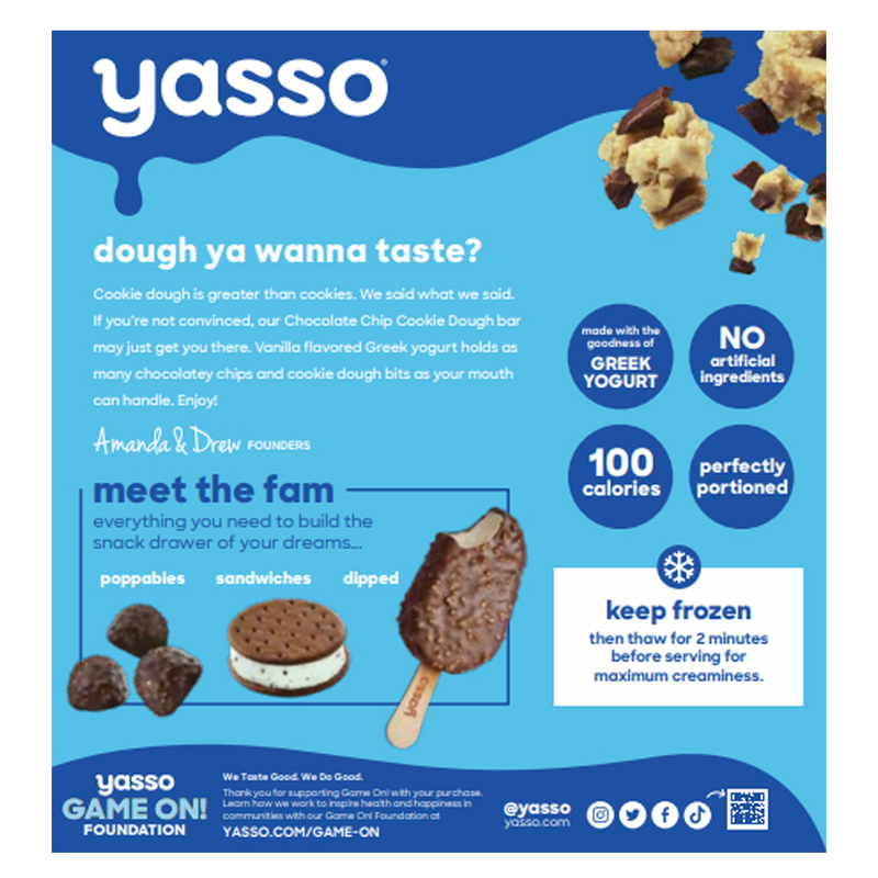 Yasso Greek Yogurt Cookie Dough Bar 4ct