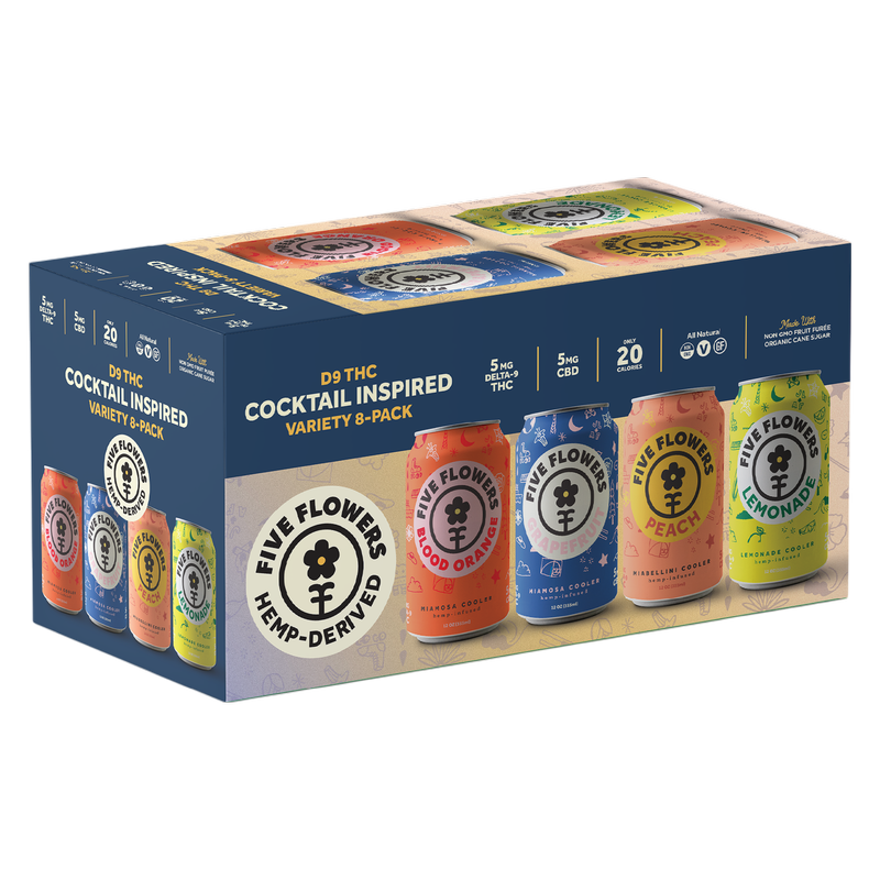 Five Flowers 5mg THC Variety Pack 8pk 12oz Can