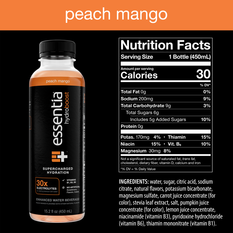 Essentia Hydroboost Mango Peach 15.2oz Bottle