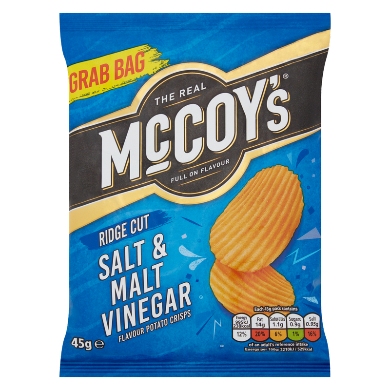 McCoy's Salt & Malt Vinegar Crisps, 45g