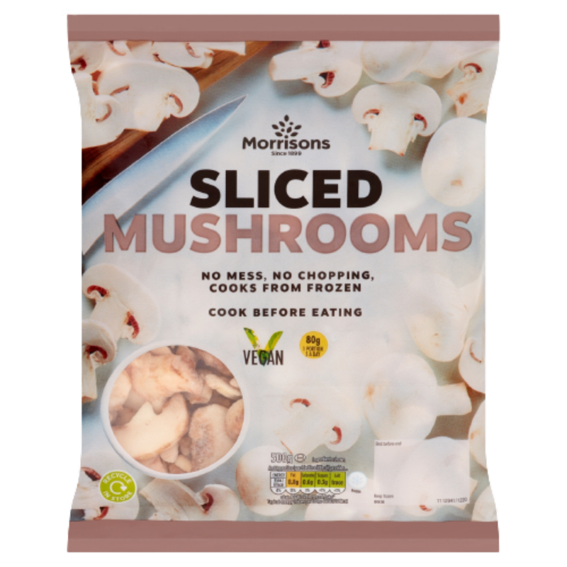 Morrisons Ready Prepared Sliced Mushrooms, 500g