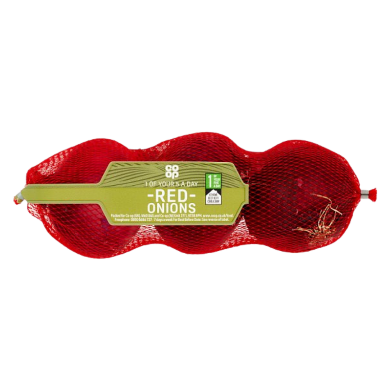 Co-op Red In Line Onions, 3pcs