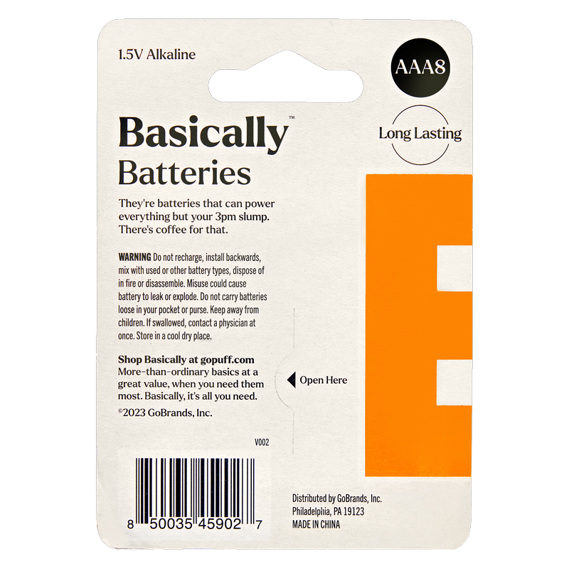 Basically 16ct AAA Alkaline Batteries (2 packs of 8 batteries)