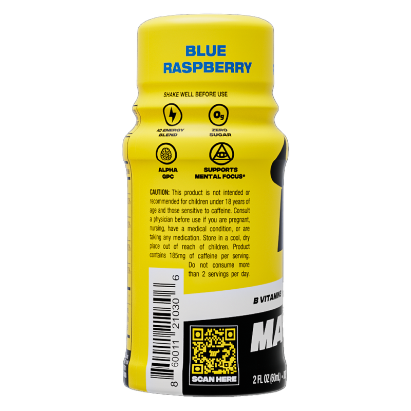 Matador Blue Raspberry Energy Shots 2oz Btl