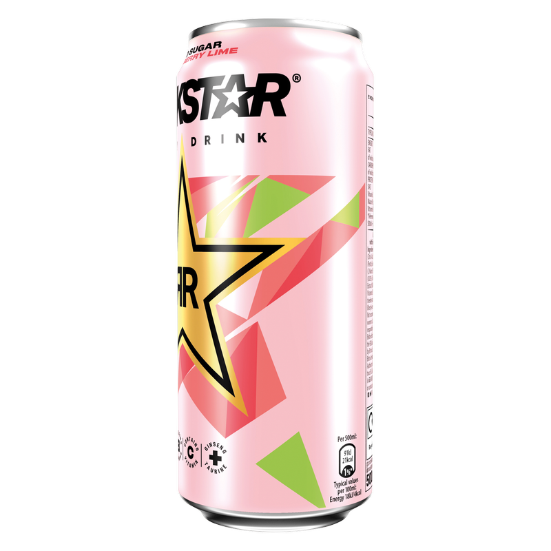 Rockstar Energy Drink Refresh Strawberry & Lime, 500ml