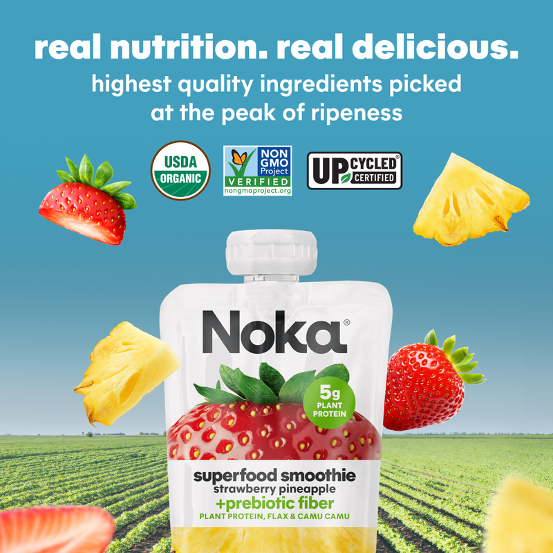 Noka Strawberry Pineapple Superfood Smoothie 6pk 4.22oz Box