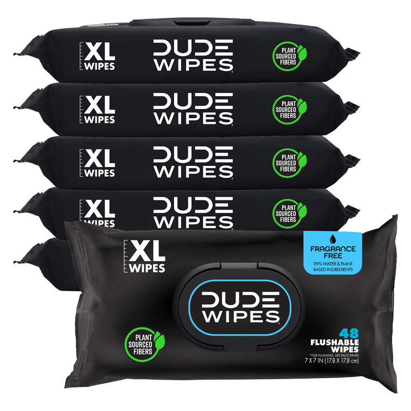 DUDE WIPES 48ct Dispenser Pack, Unscented 6 Pack