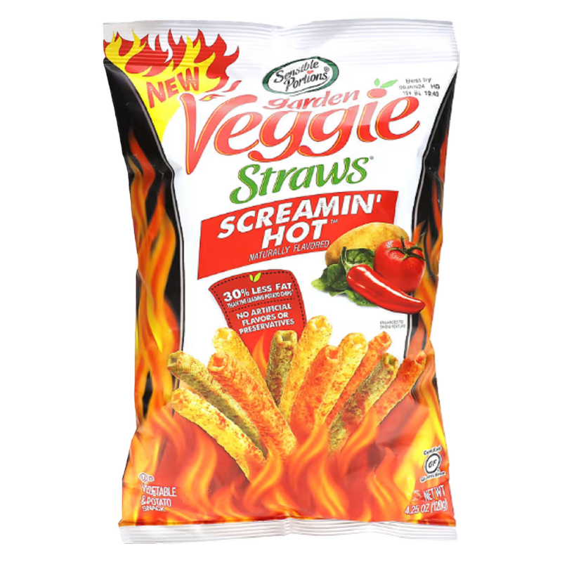 Sensible Portions Screamin' Hot Garden Veggie Straws, 4.25oz