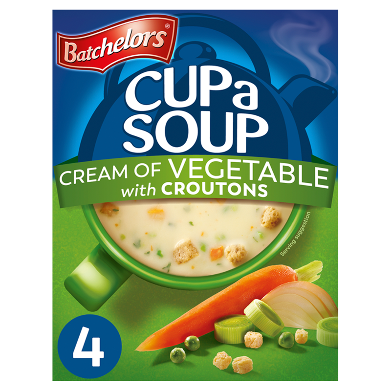 Batchelors Cup a Soup Cream of Vegetable with Croutons 4 Pack, 122g