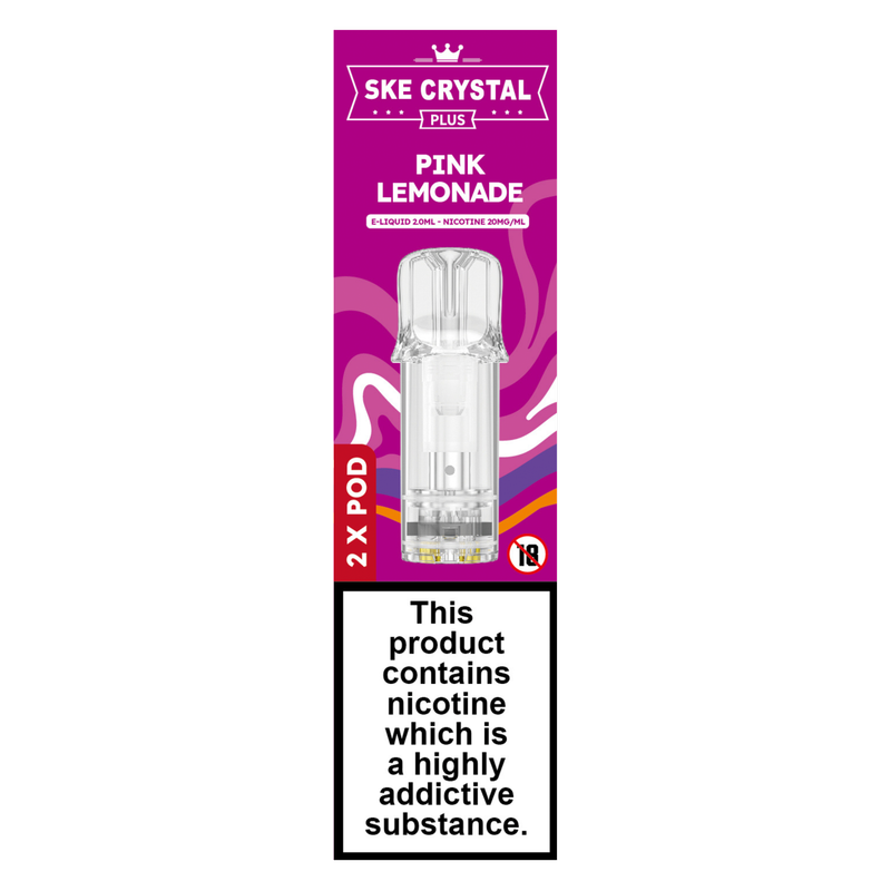 SKE Crystal Plus Pink Lemonade Pods, 2 x 2ml