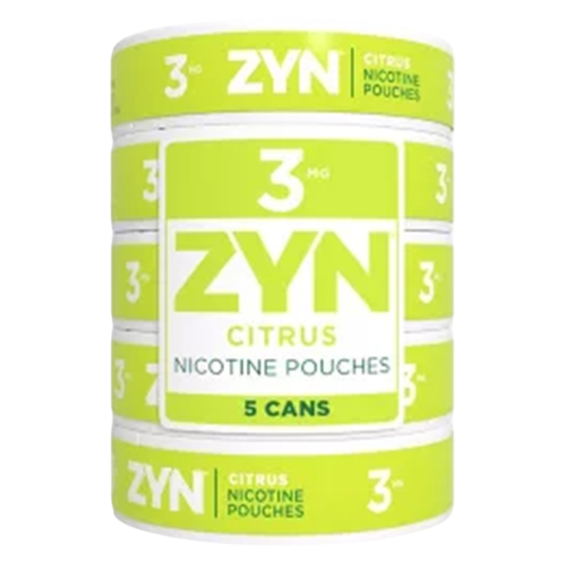 5 Pack ZYN Nicotine Pouches Citrus 3mg Tin
