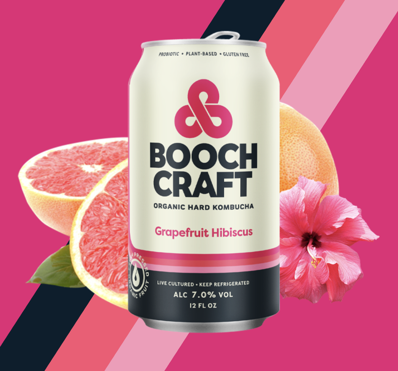 Booch Craft Kombucha Grapefruit Hibiscus 6pk 12oz Can
