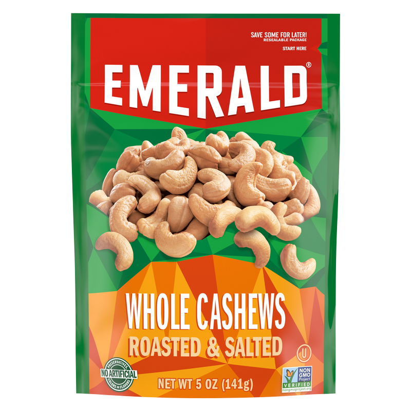 Emerald Nuts Roasted & Salted Whole Cashews 5oz